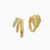 DY MERCER® MULTI ROW EARRINGS 18K Yellow Gold with Diamonds, 18mm