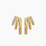 DY MERCER® MULTI ROW EARRINGS 18K Yellow Gold with Diamonds, 18mm