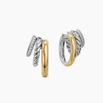 DY MERCER® MULTI ROW EARRINGS Sterling Silver with 14K Yellow Gold and Diamonds, 18mm