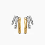 DY MERCER® MULTI ROW EARRINGS Sterling Silver with 14K Yellow Gold and Diamonds, 18mm
