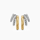 DY MERCER® MULTI ROW EARRINGS Sterling Silver with 14K Yellow Gold and Diamonds, 18mm