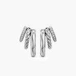 DY MERCER® MULTI ROW EARRINGS Sterling Silver with Diamonds, 18mm