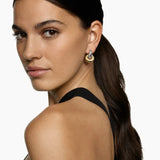 SCULPTED CABLE DROP EARRINGS Sterling Silver with 14K Yellow Gold, 23mm