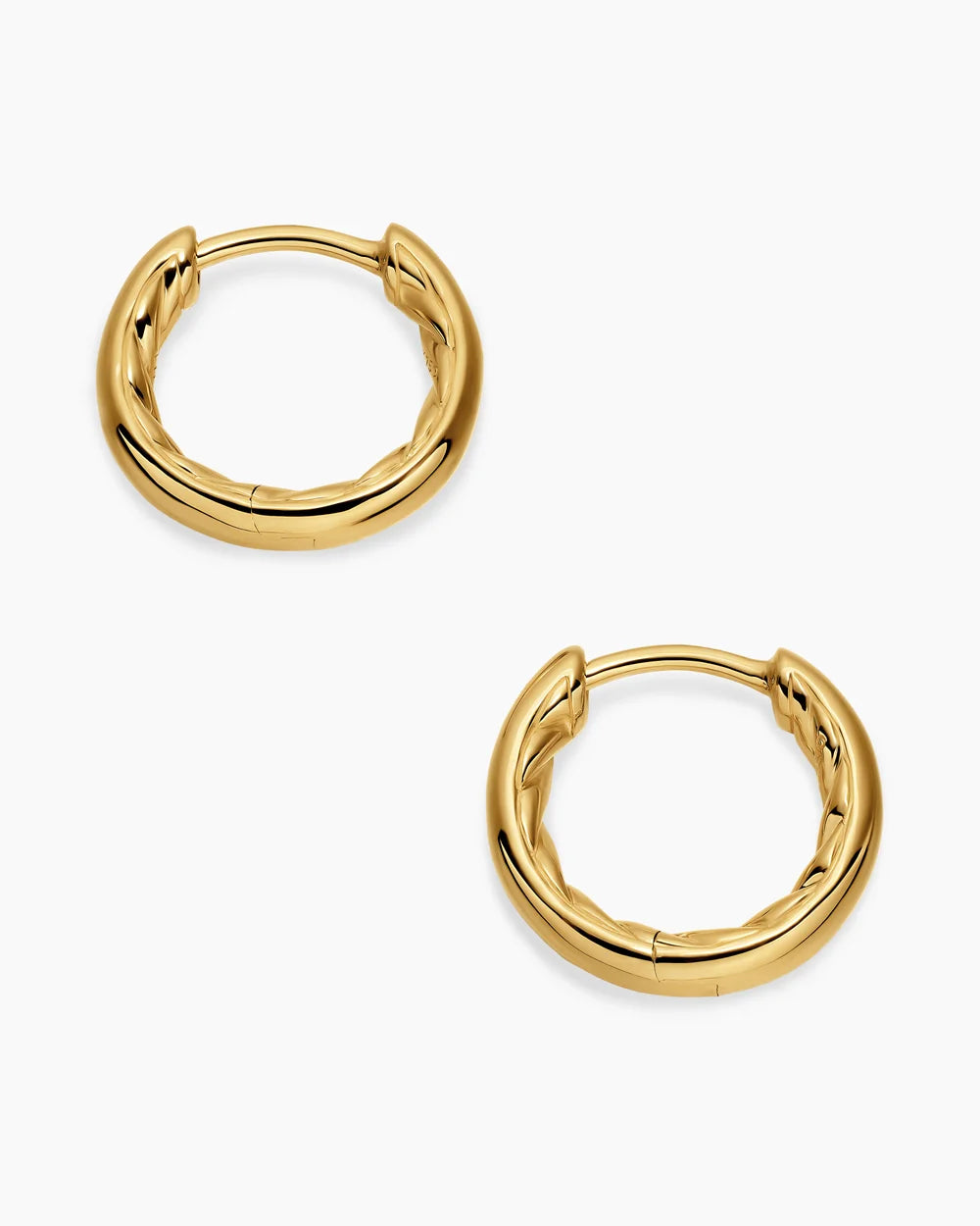DY MERCER® HUGGIE HOOP EARRINGS 18K Yellow Gold, 12mm