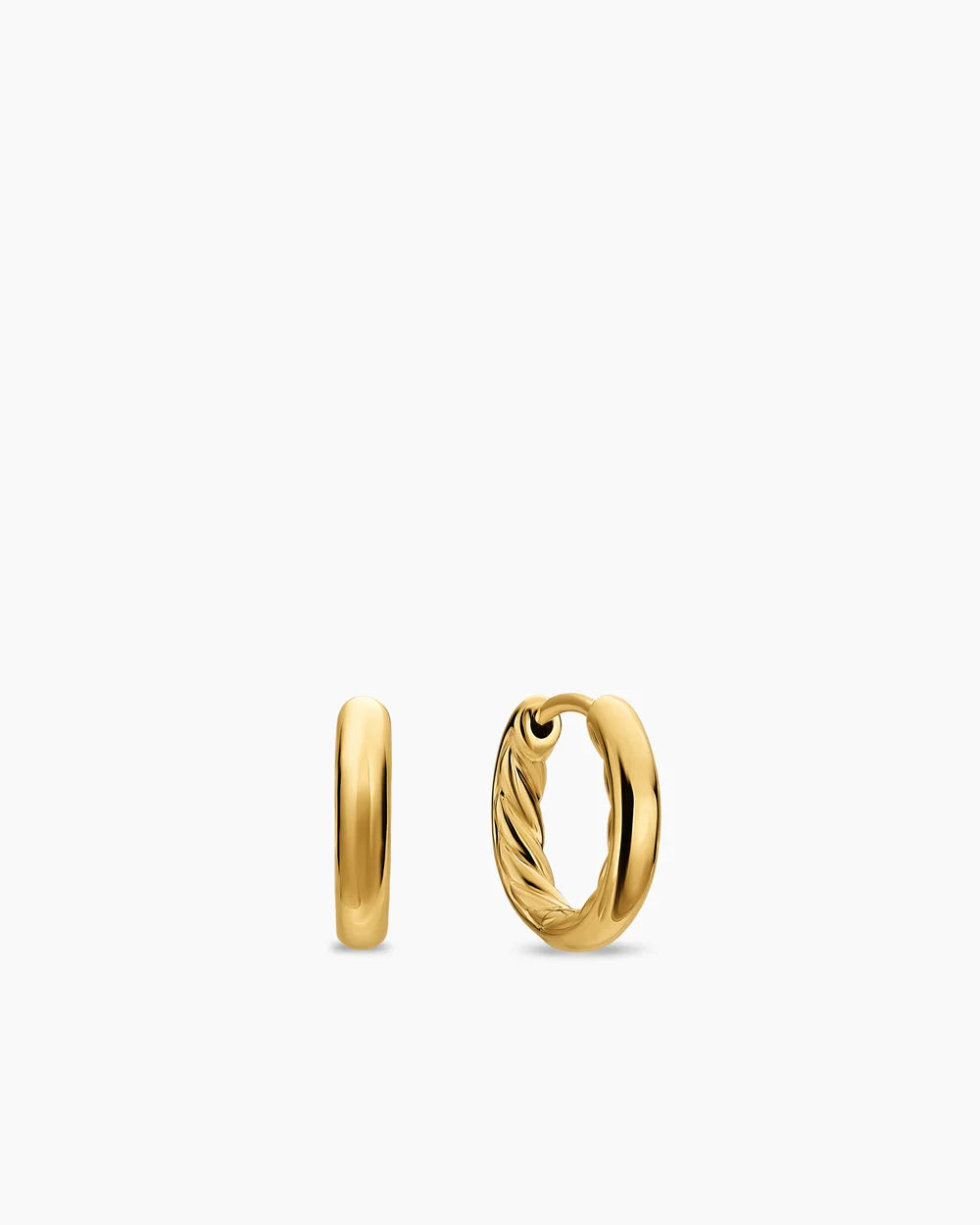 DY MERCER® HUGGIE HOOP EARRINGS 18K Yellow Gold, 12mm