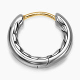 DY MERCER® HUGGIE HOOP EARRINGS Sterling Silver, 12mm