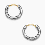 DY MERCER® HUGGIE HOOP EARRINGS Sterling Silver, 12mm