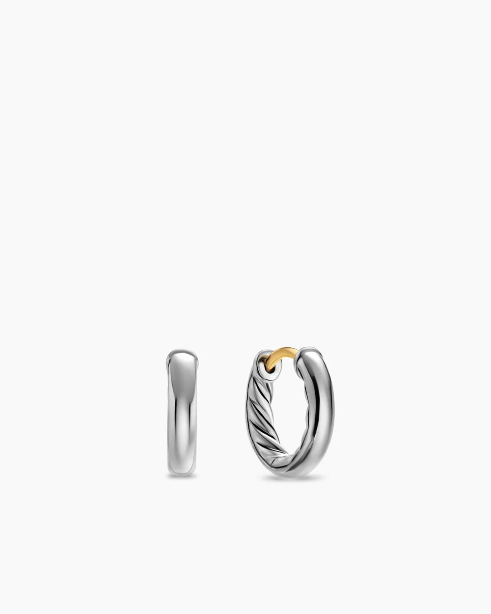 DY MERCER® HUGGIE HOOP EARRINGS Sterling Silver, 12mm