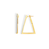14K Yellow Gold Diamond Clip-Back Triangular Earrings
