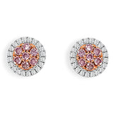 14K White and Pink Gold Firenze II Cluster Stud Earrings