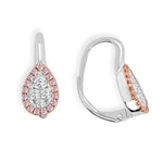 Small Pear-Shaped Firenze II Pink & White Diamond Cluster Earrings