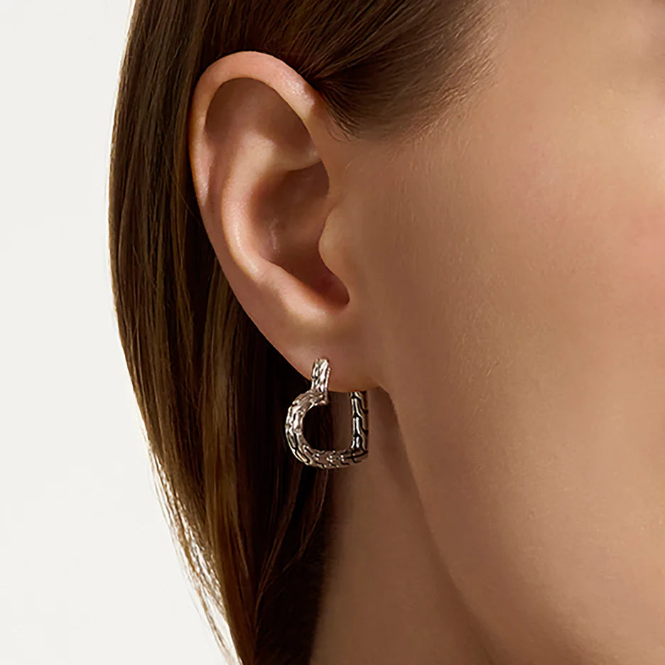 JH Essential Heart Hoop Earrings, Sterling Silver, 21MM