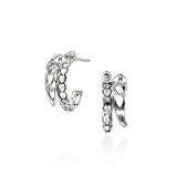 Naga Hoop Earrings, Sterling Silver, Diamonds