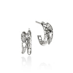 Naga Hoop Earrings, Sterling Silver, Diamonds