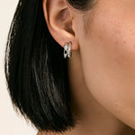 Naga Hoop Earrings, Sterling Silver, Diamonds