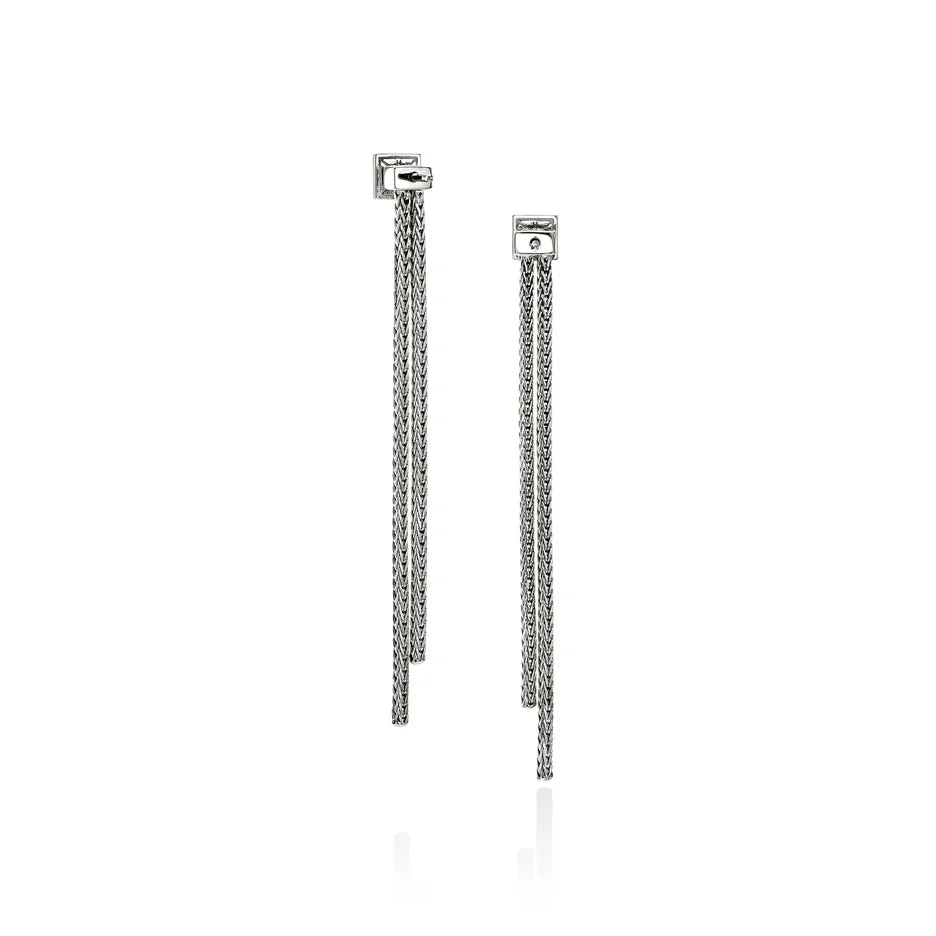 Icon Stud Earrings, Sterling Silver, Diamonds