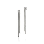 Icon Stud Earrings, Sterling Silver, Diamonds