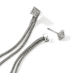 Icon Stud Earrings, Sterling Silver, Diamonds
