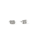 Icon Stud Earrings, Sterling Silver, Diamonds, 5MM