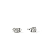 Icon Stud Earrings, Sterling Silver, Diamonds, 5MM