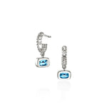Heishi Gem Earrings, Sterling Silver, Swiss Blue Topaz