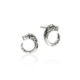 Naga Earrings, Sterling Silver, Blue Sapphires
