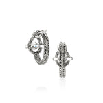 Icon Hoop Earrings, Sterling Silver, Swiss Blue Topaz, 21MM