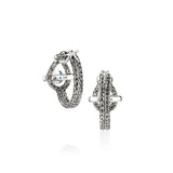 Icon Hoop Earrings, Sterling Silver, Swiss Blue Topaz, 21MM