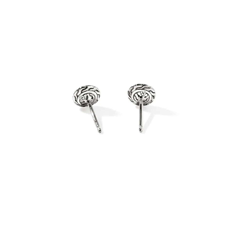 JH Essential Pavé Stud Earring, Sterling Silver, Gemstones, 7MM