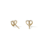 JH Essential Heart Stud Earrings, Gold, Diamonds