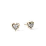 JH Essential Heart Stud Earrings, Gold, Diamonds