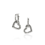 JH Essential Heart Drop Earrings, Gold, Sterling Silver, Diamonds