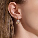 JH Essential Heart Drop Earrings, Gold, Sterling Silver, Diamonds