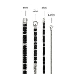 Heishi Chain Bracelet, Sterling Silver, Black Onyx, 6MM