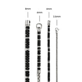 Heishi Chain Bracelet, Sterling Silver, Black Onyx, 6MM