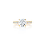 Classic Pave Band with Hidden Halo Engagement Ring Semi Mount