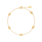 18K Yellow Gold Small Bean Bracelet, 6.5"-8'
