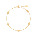 18K Yellow Gold Small Bean Bracelet, 6.5"-8'