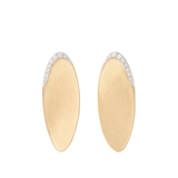 18K Yellow Gold Medium Statement Stud Earrings With Diamond Pavé