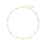 18K Yellow Gold Small Bean Necklace, 16.5"-18"