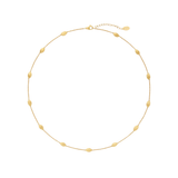 18K Yellow Gold Small Bean Necklace, 16.5"-18"