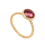 18K Yellow Gold Pink Tourmaline Ring with Diamonds