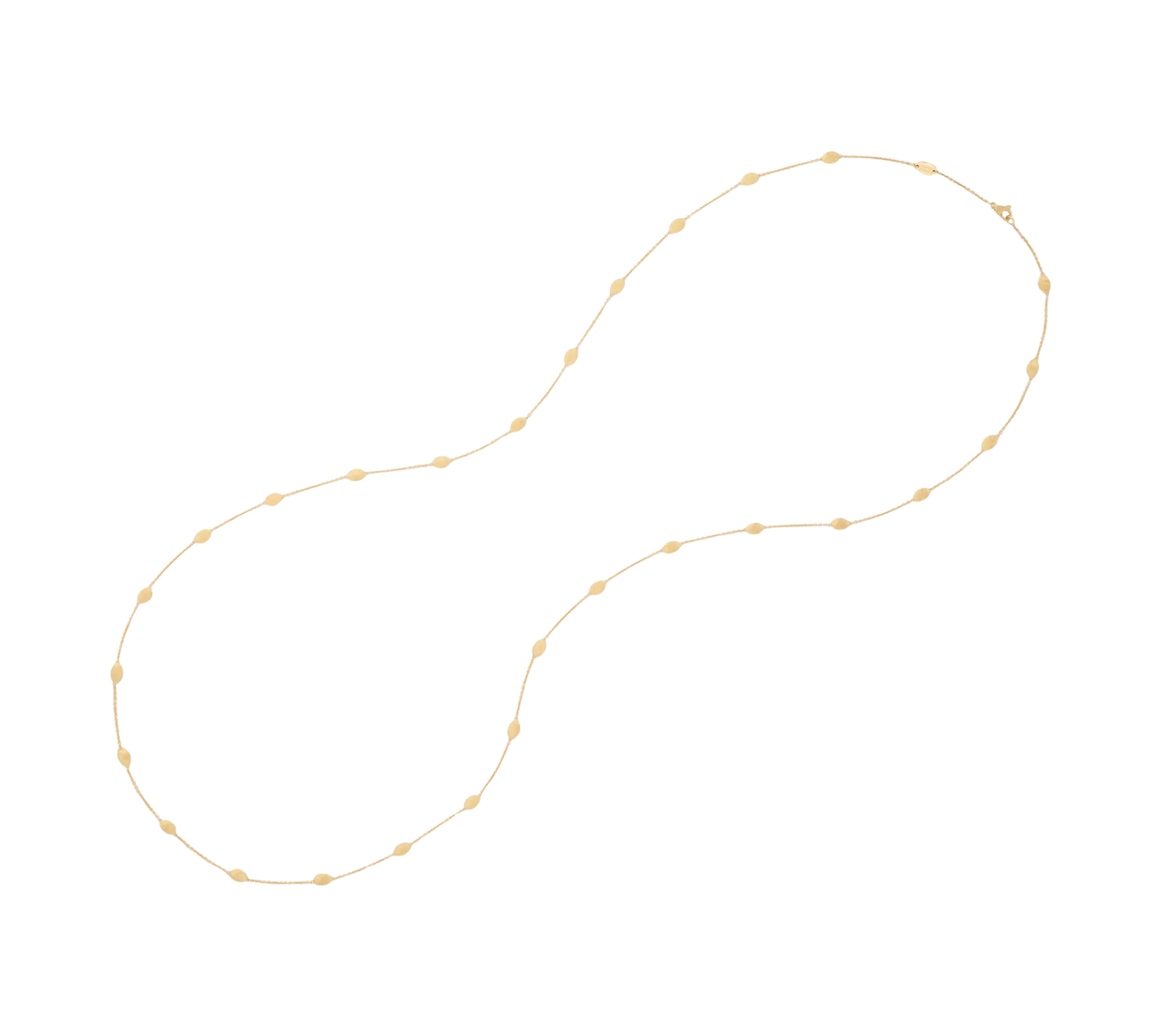 18K Yellow Gold Small Bean Necklace, 36"