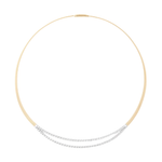 18K Yellow Gold Masai Coil Collar With Double Row Diamond Bar