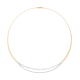 18K Yellow Gold Masai Coil Collar With Double Row Diamond Bar
