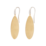 18K Yellow Gold Petal Drop Earrings With Diamond Hook