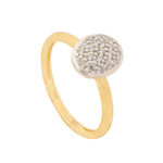 18K Yellow Gold Oval Ring with Diamonds