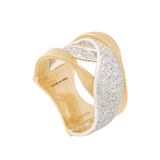 18K Yellow Gold 3-Strand Diamond Crossover Ring