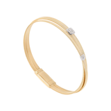18K Yellow Gold 2-Strand Coil Bracelet with Diamonds