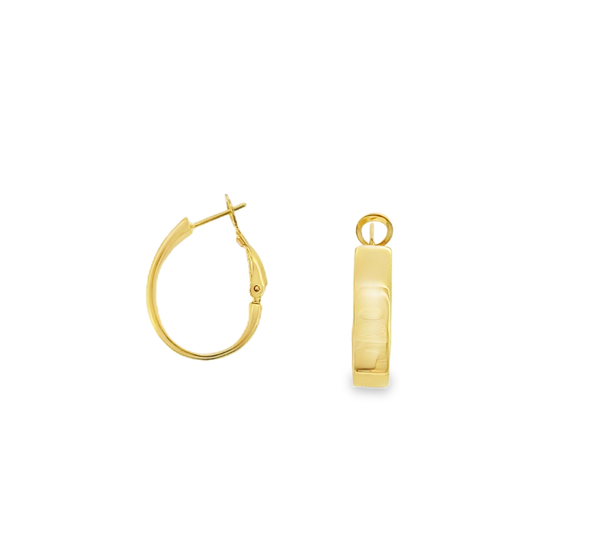 5mm Polished Yellow Gold-Plated Sterling Silver Hoop Earrings